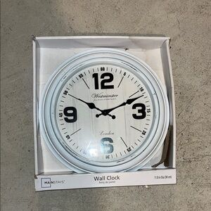 Brand New - Mainstays Black and White Wall Clock